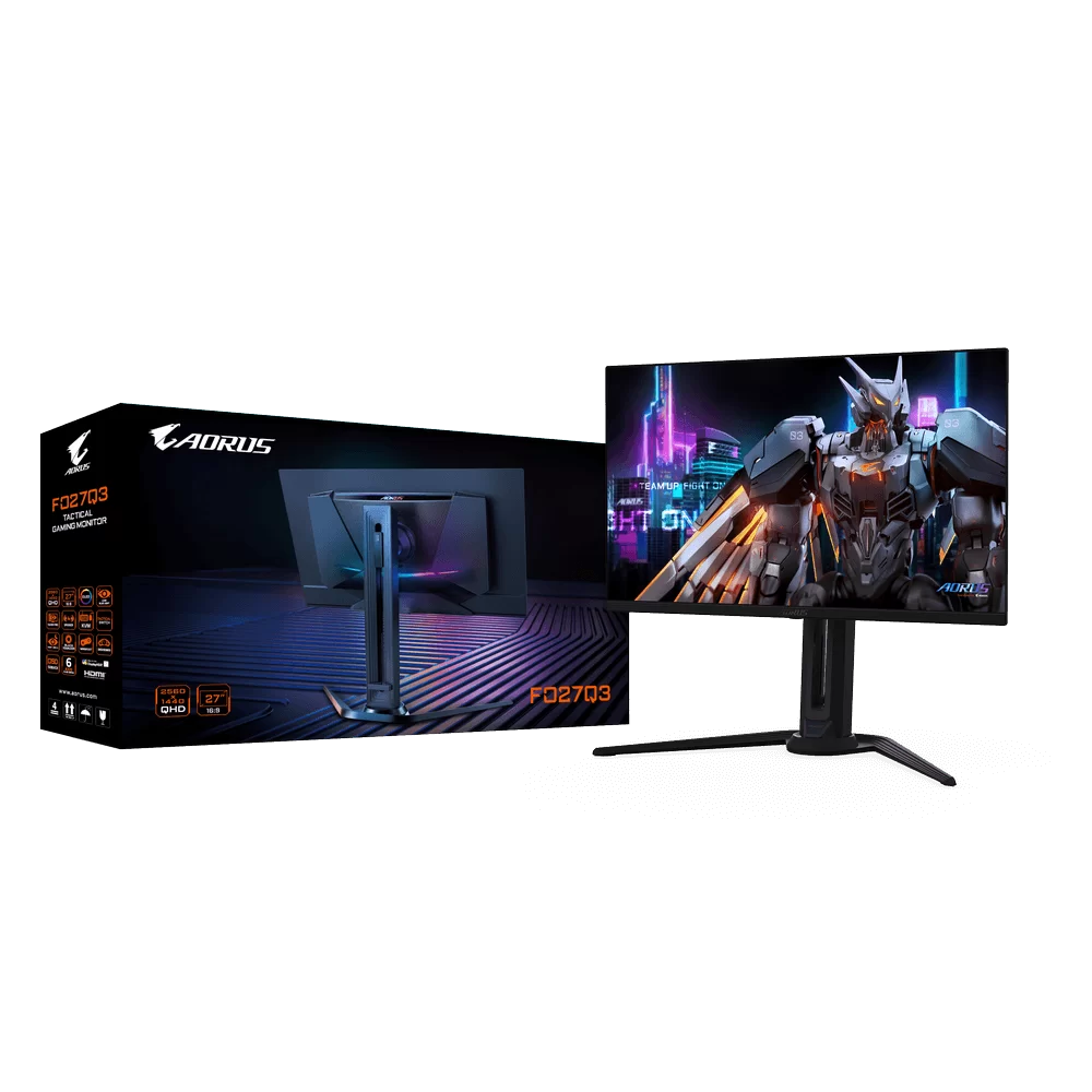 Gigabyte AORUS FO27Q3 OLED Monitor - 27-inch 1440p QD-OLED panel, QHD (2560 x 1440), 360Hz, 0.03ms GTG, 10 bits, 99% DCI-P3