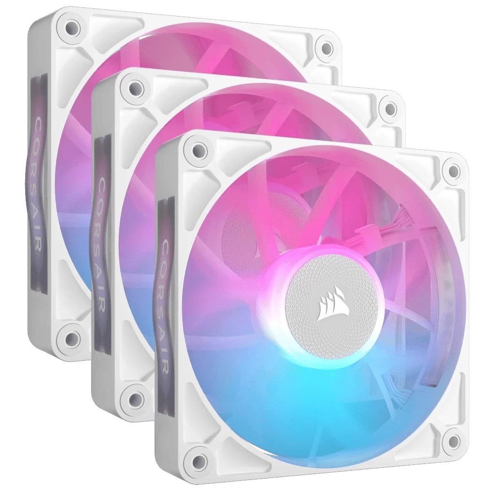 CORSAIR iCUE LINK RX120 RGB White Triple Starter Kit Fans - 3x 120mm PWM Fan, iCUE LINK System Hub included 1 CORSAIR iCUE LINK RX120 RGB White Triple Starter Kit Fans - 3x 120mm PWM Fan, iCUE LINK System Hub included