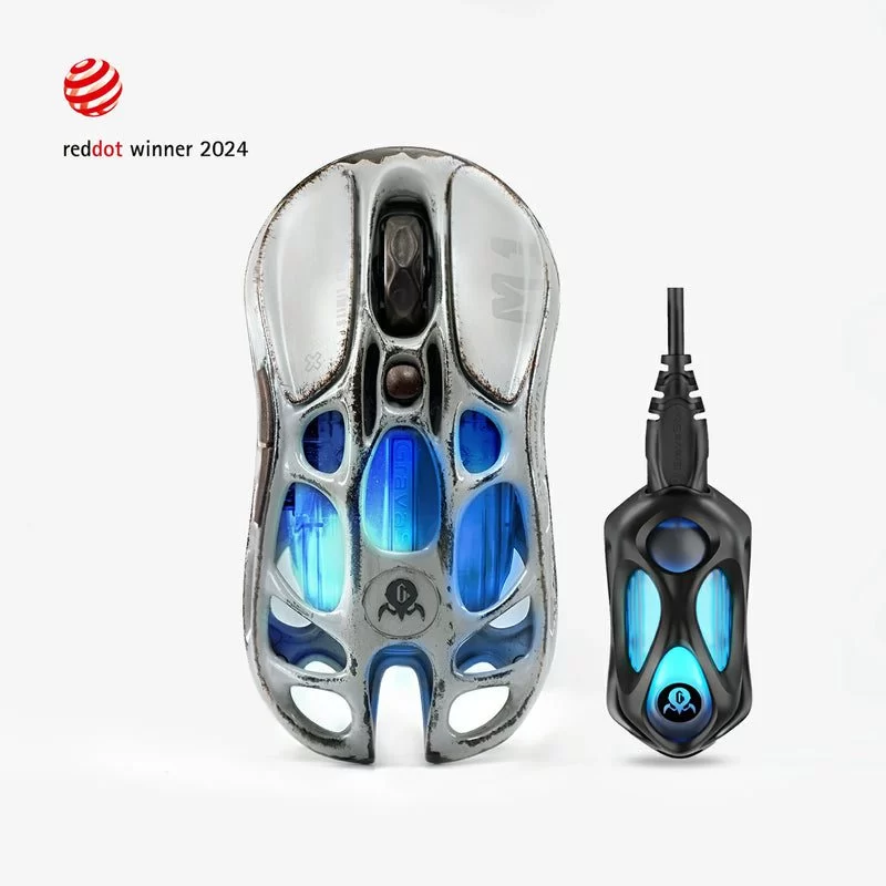 GravaStar Mercury M1 Pro Battle Worn Edition Wireless Gaming Mouse - Silver Mist 2 GravaStar Mercury M1 Pro Battle Worn Edition Wireless Gaming Mouse - Silver Mist - Ảnh 2