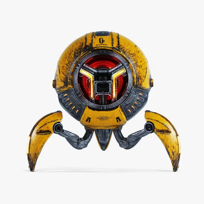 GravaStar Mars Pro Sci-fi Bluetooth Speaker - War Damaged Yellow 2 GravaStar Mars Pro Sci-fi Bluetooth Speaker - War Damaged Yellow - Ảnh 2