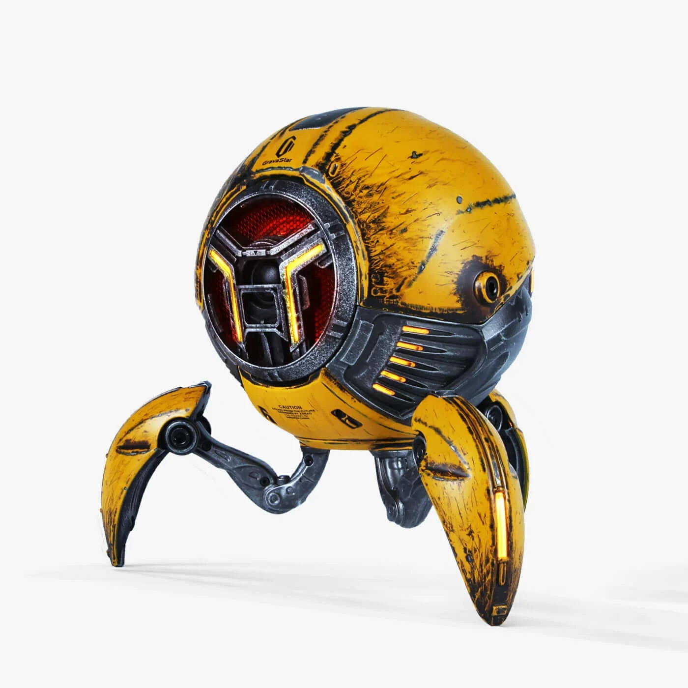 GravaStar Mars Pro Sci-fi Bluetooth Speaker - War Damaged Yellow 3 GravaStar Mars Pro Sci-fi Bluetooth Speaker - War Damaged Yellow - Ảnh 3