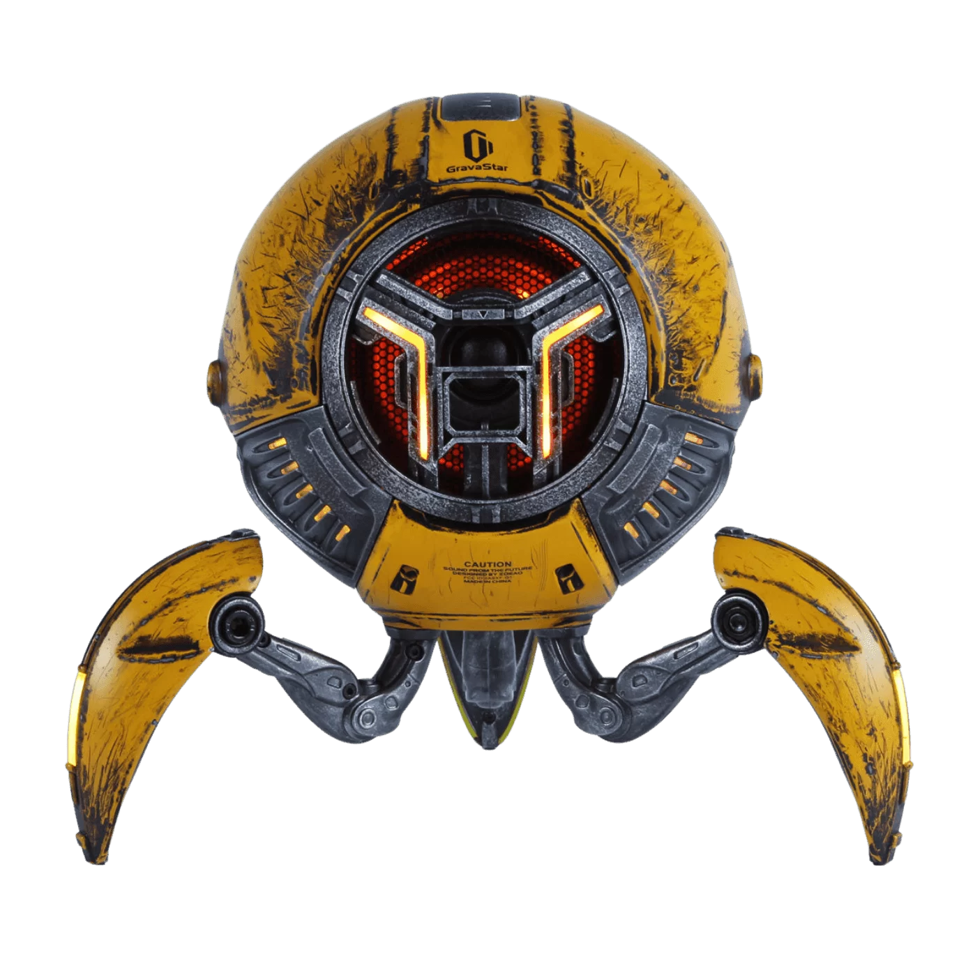 GravaStar Mars Pro Sci-fi Bluetooth Speaker - War Damaged Yellow 1 GravaStar Mars Pro Sci-fi Bluetooth Speaker - War Damaged Yellow