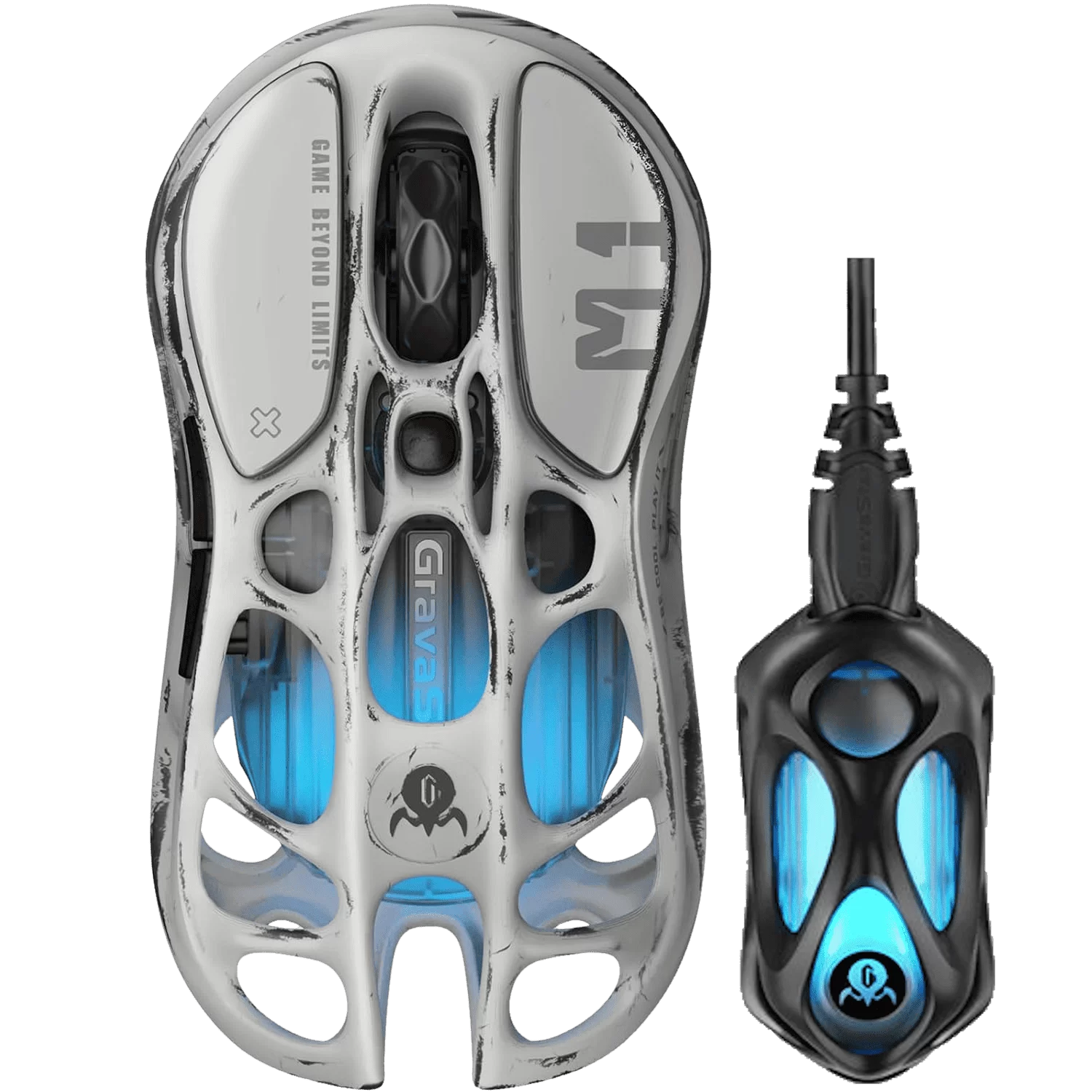 GravaStar Mercury M1 Pro Battle Worn Edition Wireless Gaming Mouse - Silver Mist 1 GravaStar Mercury M1 Pro Battle Worn Edition Wireless Gaming Mouse - Silver Mist