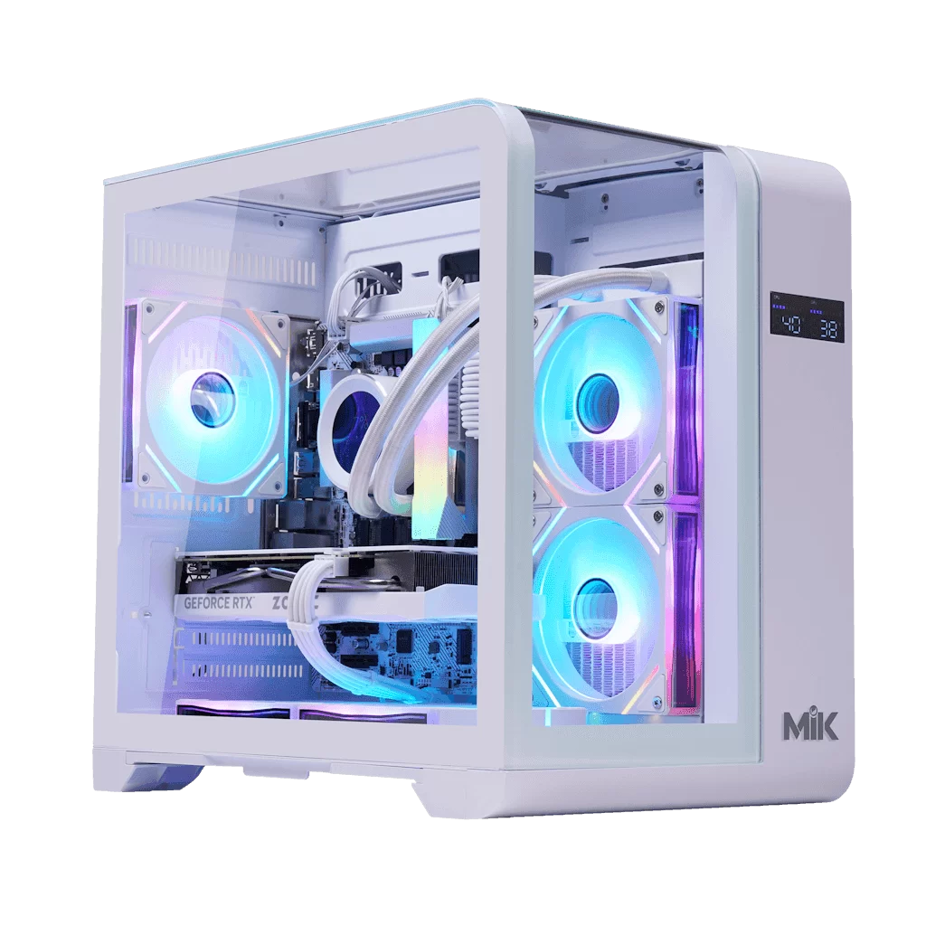 MIK BARBATOS M White - M-ATX, CURVED GLASS with display screen Case 1 MIK BARBATOS M White - M-ATX, CURVED GLASS with display screen Case