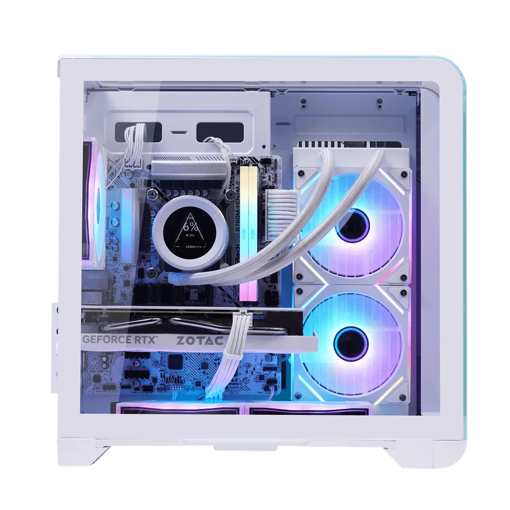 MIK BARBATOS M White - M-ATX, CURVED GLASS with display screen Case 7 MIK BARBATOS M White - M-ATX, CURVED GLASS with display screen Case - Ảnh 7