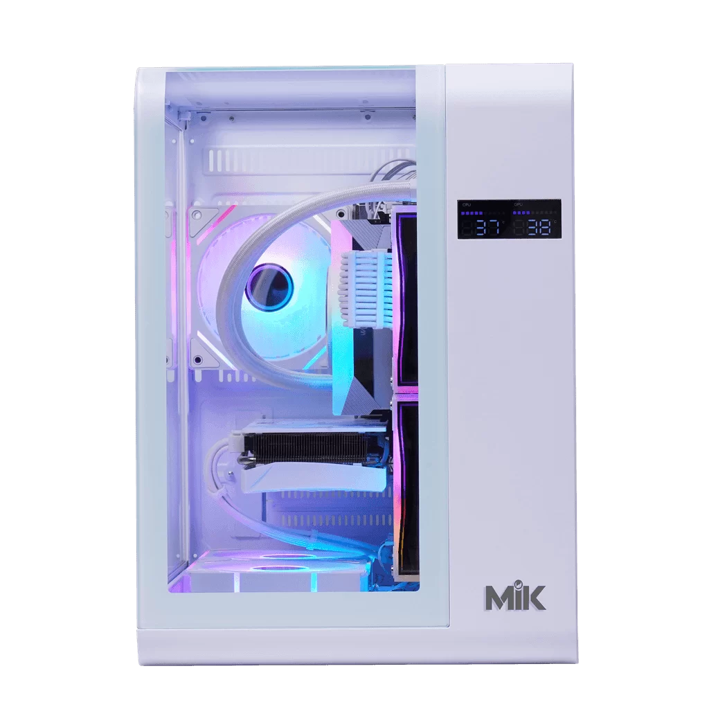 MIK BARBATOS M White - M-ATX, CURVED GLASS with display screen Case 6 MIK BARBATOS M White - M-ATX, CURVED GLASS with display screen Case - Ảnh 6