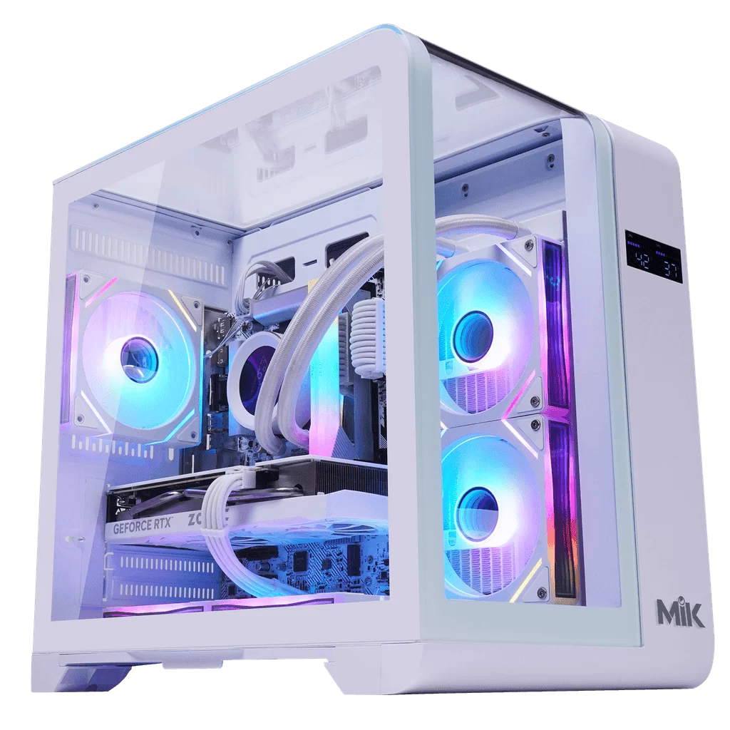 MIK BARBATOS M White - M-ATX, CURVED GLASS with display screen Case 5 MIK BARBATOS M White - M-ATX, CURVED GLASS with display screen Case - Ảnh 5