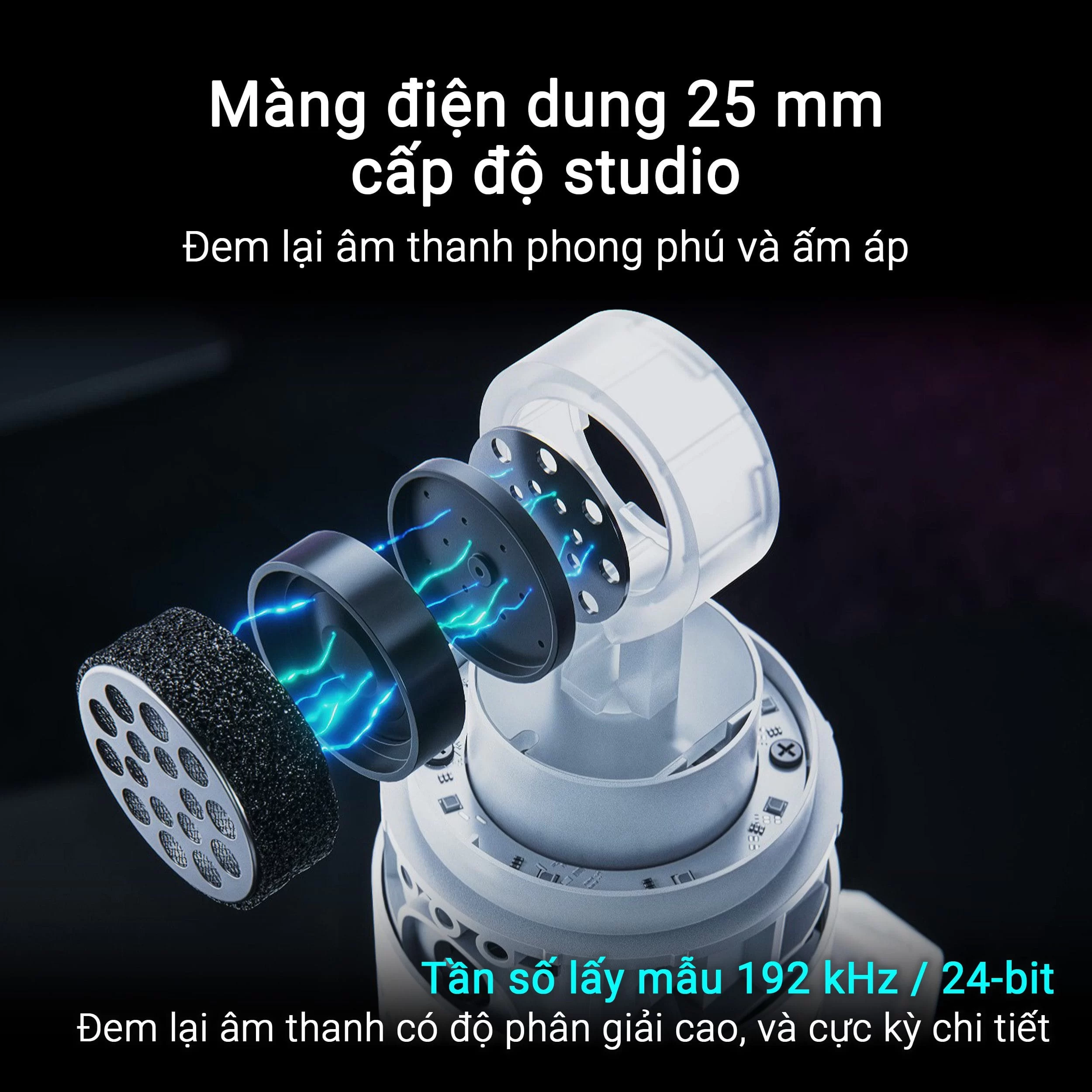 Microphone ASUS ROG Carnyx MoonLight White USB Gaming Microphone 6 Microphone ASUS ROG Carnyx MoonLight White USB Gaming Microphone - Ảnh 6