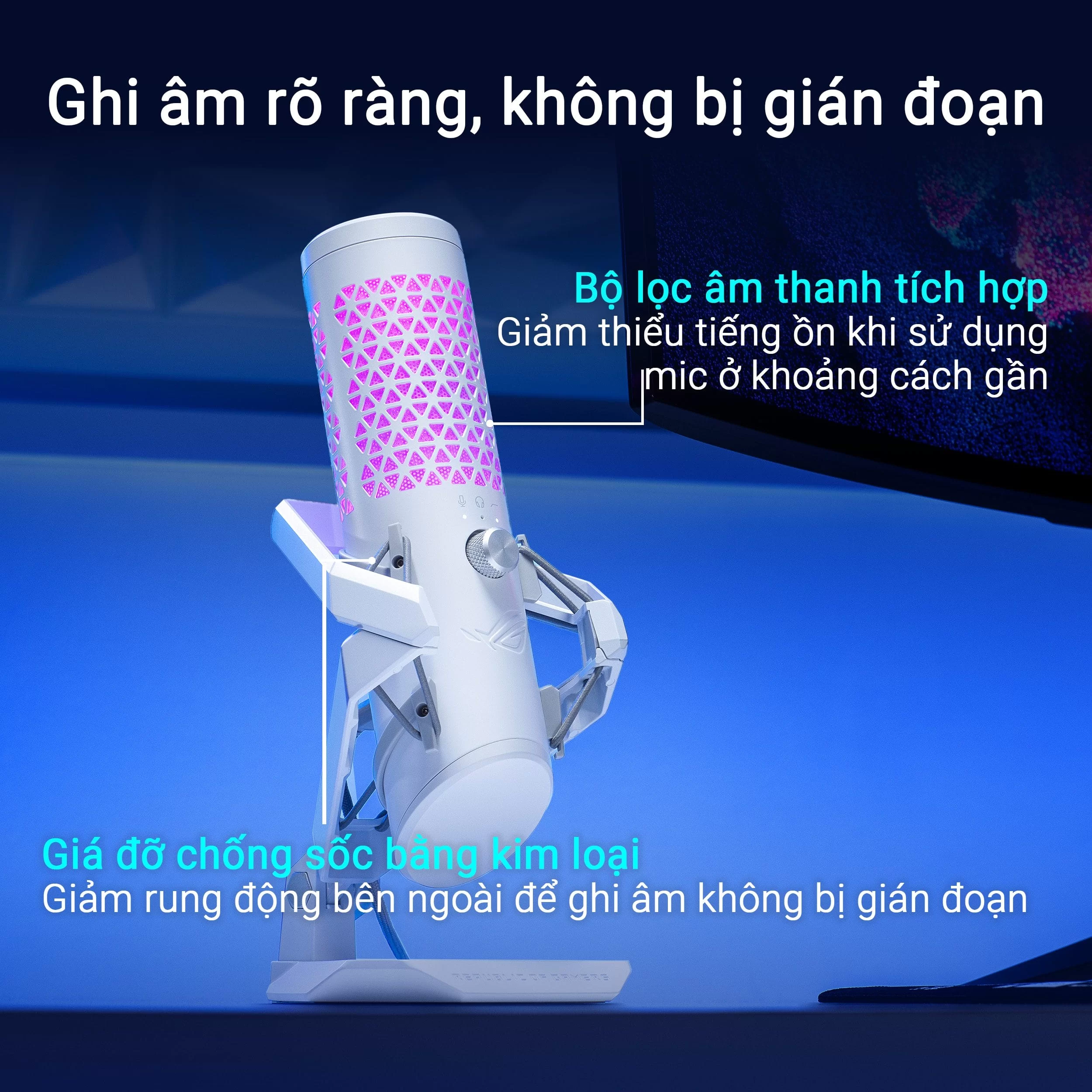 Microphone ASUS ROG Carnyx MoonLight White USB Gaming Microphone 9 Microphone ASUS ROG Carnyx MoonLight White USB Gaming Microphone - Ảnh 9
