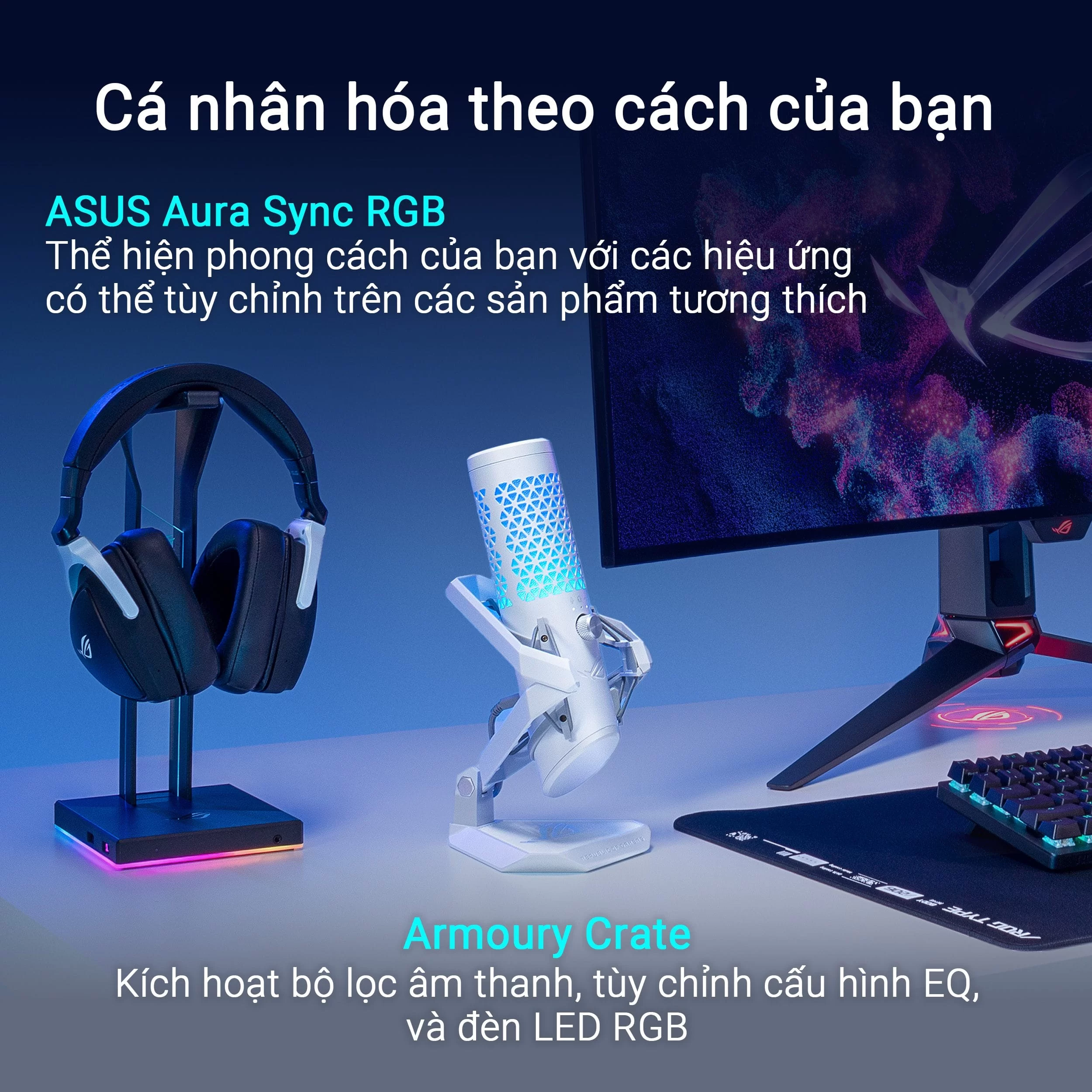 Microphone ASUS ROG Carnyx MoonLight White USB Gaming Microphone 11 Microphone ASUS ROG Carnyx MoonLight White USB Gaming Microphone - Ảnh 11