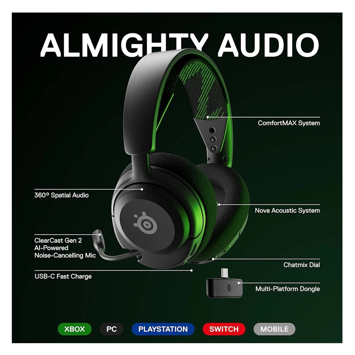 Steelseries Arctis Nova 4X Wireless Gaming Headset – Black 14 Steelseries Arctis Nova 4X Wireless Gaming Headset – Black - Ảnh 14