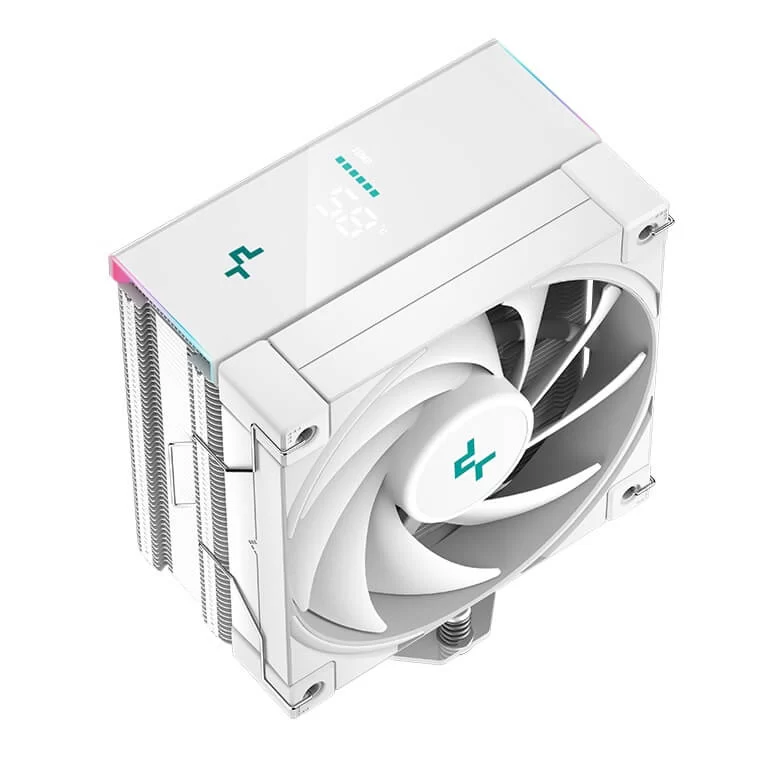Deepcool AK400 DIGITAL WH CPU Air Cooler - White, 4 heatpipes, ARGB LED strips, 1x 120mm FK120 PWM fan, Intel LGA 1700/AMD AM5 Support 3 Deepcool AK400 DIGITAL WH CPU Air Cooler - White, 4 heatpipes, ARGB LED strips, 1x 120mm FK120 PWM fan, Intel LGA 1700/AMD AM5 Support - Ảnh 3
