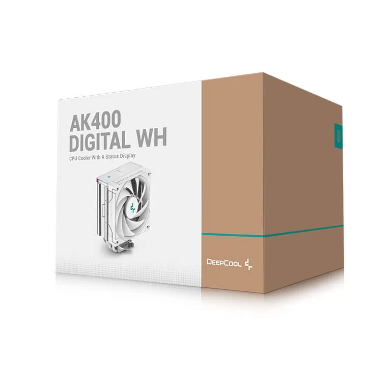 Deepcool AK400 DIGITAL WH CPU Air Cooler - White, 4 heatpipes, ARGB LED strips, 1x 120mm FK120 PWM fan, Intel LGA 1700/AMD AM5 Support 10 Deepcool AK400 DIGITAL WH CPU Air Cooler - White, 4 heatpipes, ARGB LED strips, 1x 120mm FK120 PWM fan, Intel LGA 1700/AMD AM5 Support - Ảnh 10