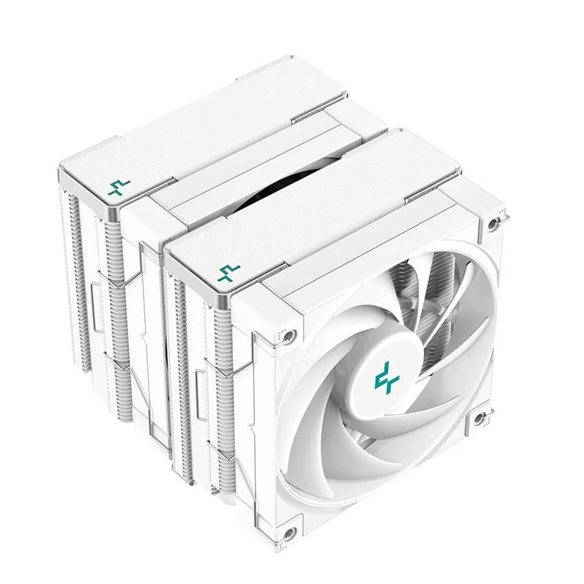 Deepcool AK620 WH High Performance Dual Tower CPU Air Cooler - White, 6 heatpipes, 2x 120mm FDB fans, Intel LGA 1700/AMD AM5 Support 4 Deepcool AK620 WH High Performance Dual Tower CPU Air Cooler - White, 6 heatpipes, 2x 120mm FDB fans, Intel LGA 1700/AMD AM5 Support - Ảnh 4
