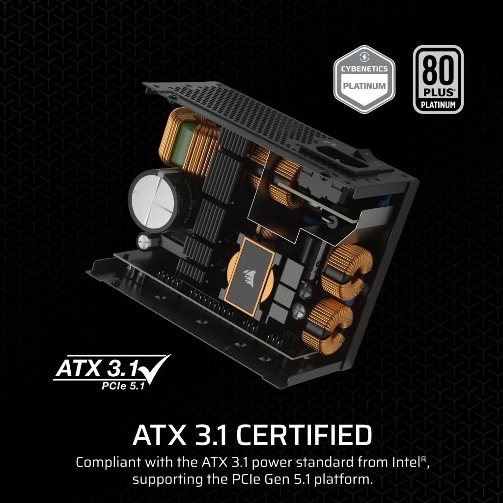 CORSAIR SF Platinum Series (2024) SF1000 SFX PSU - 1000 Watts, ATX 3.1 & PCIe 5.1, Fully Modular, 80 PLUS Platinum 10 CORSAIR SF Platinum Series (2024) SF1000 SFX PSU - 1000 Watts, ATX 3.1 & PCIe 5.1, Fully Modular, 80 PLUS Platinum - Ảnh 10