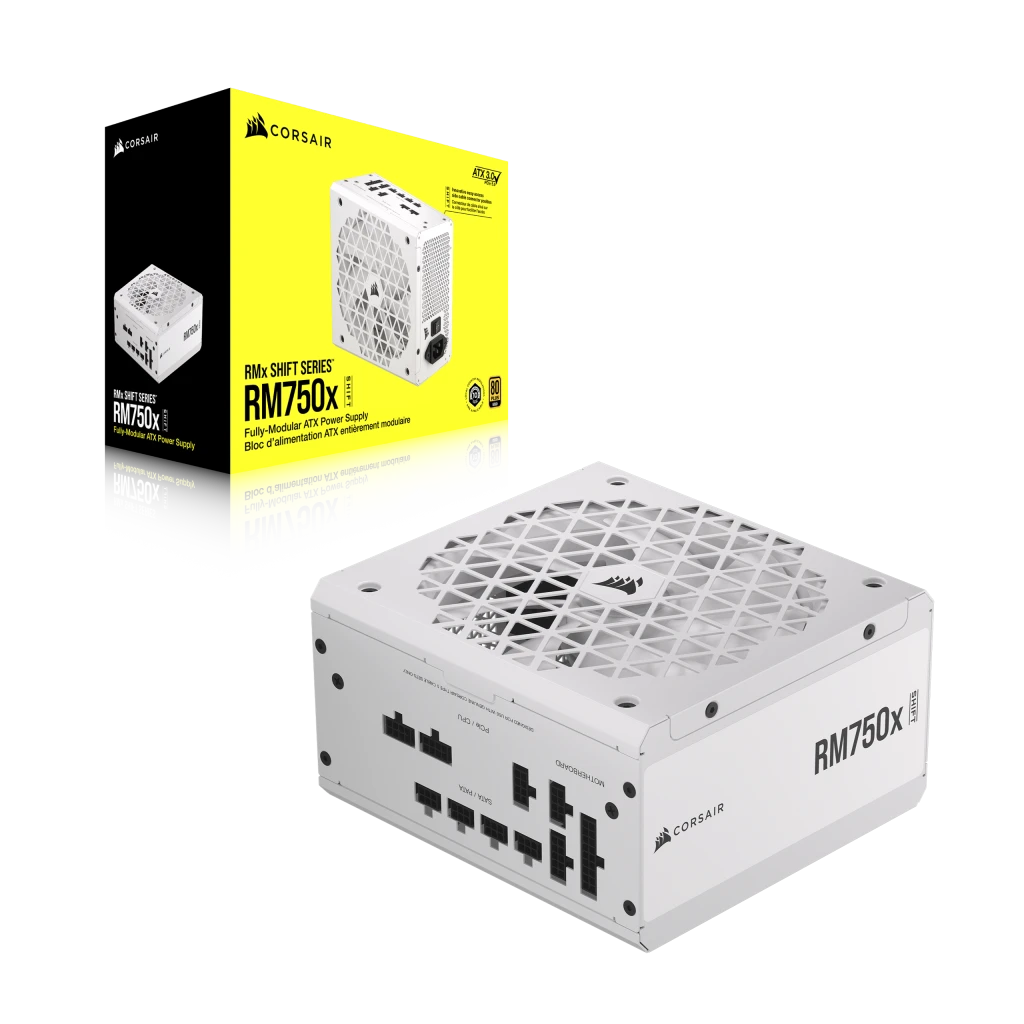 CORSAIR RMx Series RM750x SHIFT WHITE PSU - 750W, 80 Plus Gold, side cable interface, full modular 3 CORSAIR RMx Series RM750x SHIFT WHITE PSU - 750W, 80 Plus Gold, side cable interface, full modular - Ảnh 3