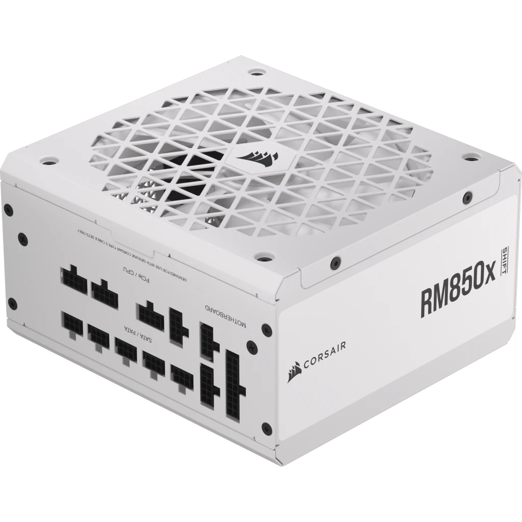 CORSAIR RMx Series RM850x SHIFT WHITE PSU - 850W, 80 Plus Gold, side cable interface, full modular 1 CORSAIR RMx Series RM850x SHIFT WHITE PSU - 850W, 80 Plus Gold, side cable interface, full modular