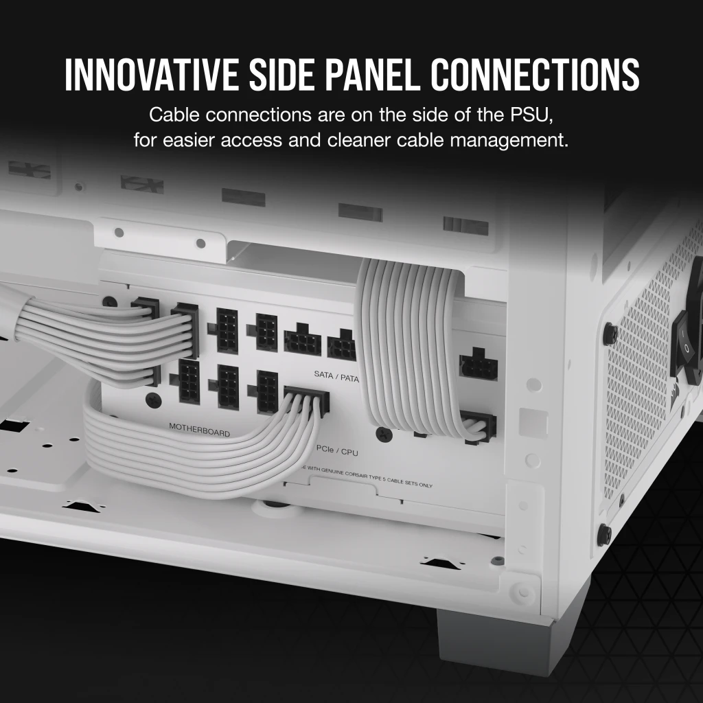 CORSAIR RMx Series RM1000x SHIFT WHITE PSU - 1000W, 80 Plus Gold, side cable interface, full modular 13 CORSAIR RMx Series RM1000x SHIFT WHITE PSU - 1000W, 80 Plus Gold, side cable interface, full modular - Ảnh 13