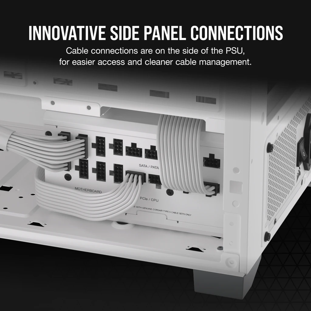 CORSAIR RMx Series RM1200x SHIFT WHITE PSU - 1200W, 80 Plus Gold, side cable interface, full modular 11 CORSAIR RMx Series RM1200x SHIFT WHITE PSU - 1200W, 80 Plus Gold, side cable interface, full modular - Ảnh 11