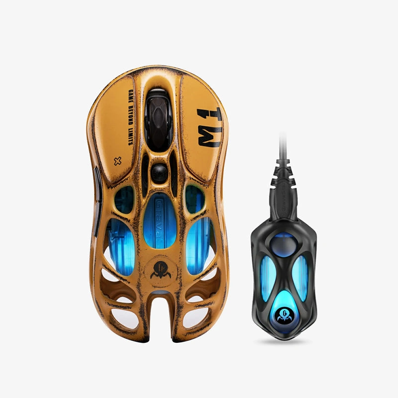 GravaStar Mercury M1 Pro Battle Worn Edition Wireless Gaming Mouse - Yellow 2 GravaStar Mercury M1 Pro Battle Worn Edition Wireless Gaming Mouse - Yellow - Ảnh 2