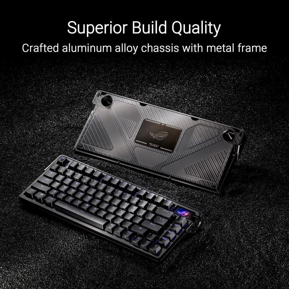 ASUS ROG Azoth Extreme Gaming Keyboard - NX Switch, 75 keys, Aluminum Case, 3 modes, Color OLED Touchscreen 3 ASUS ROG Azoth Extreme Gaming Keyboard - NX Switch, 75 keys, Aluminum Case, 3 modes, Color OLED Touchscreen - Ảnh 3