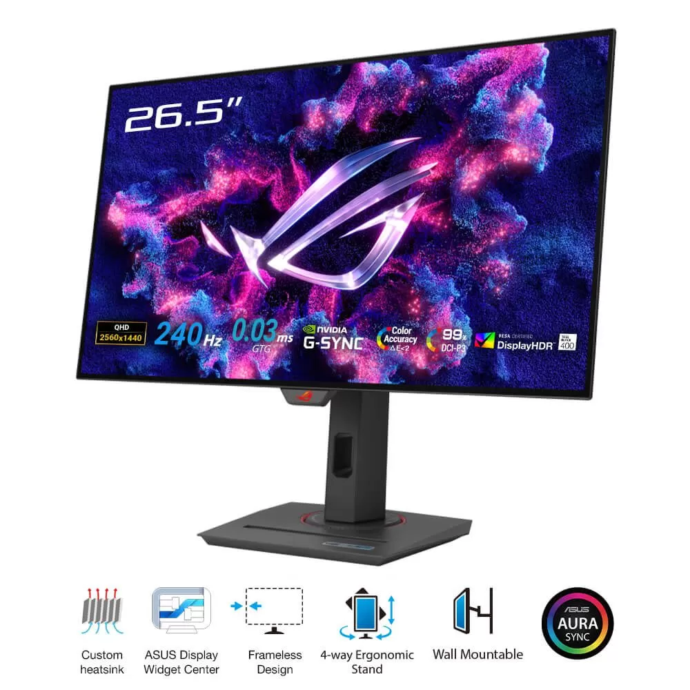 ASUS ROG Strix OLED XG27AQDMG Gaming Monitor - 27 inch 2K QHD (2560x1440), glossy WOLED panel, 240 Hz, 0.03 ms, G-SYNC® compatible, 99% DCI-P3 2 ASUS ROG Strix OLED XG27AQDMG Gaming Monitor - 27 inch 2K QHD (2560x1440), glossy WOLED panel, 240 Hz, 0.03 ms, G-SYNC® compatible, 99% DCI-P3 - Ảnh 2