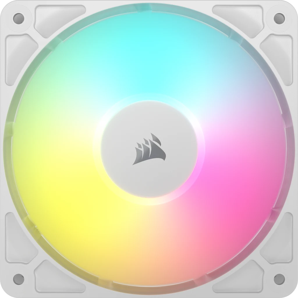 CORSAIR RS140 ARGB Dual Pack White (CO-9050187-WW) Fans - 2x 140mm 1700RPM Static Pressure RGB Fan, Daisy Chain 4 Pin PWM, +5V ARGB Connections 2 CORSAIR RS140 ARGB Dual Pack White (CO-9050187-WW) Fans - 2x 140mm 1700RPM Static Pressure RGB Fan, Daisy Chain 4 Pin PWM, +5V ARGB Connections - Ảnh 2
