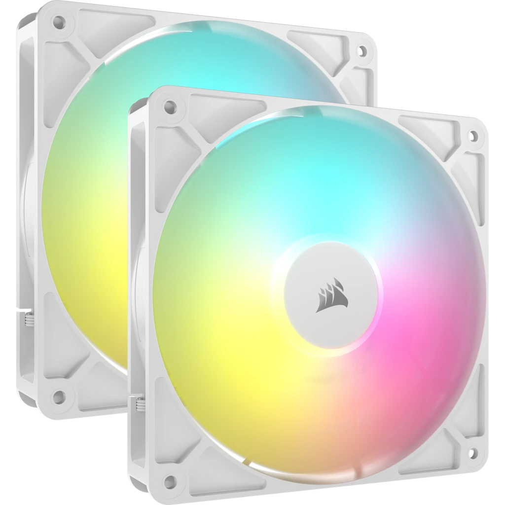 CORSAIR RS140 ARGB Dual Pack White (CO-9050187-WW) Fans - 2x 140mm 1700RPM Static Pressure RGB Fan, Daisy Chain 4 Pin PWM, +5V ARGB Connections 1 CORSAIR RS140 ARGB Dual Pack White (CO-9050187-WW) Fans - 2x 140mm 1700RPM Static Pressure RGB Fan, Daisy Chain 4 Pin PWM, +5V ARGB Connections