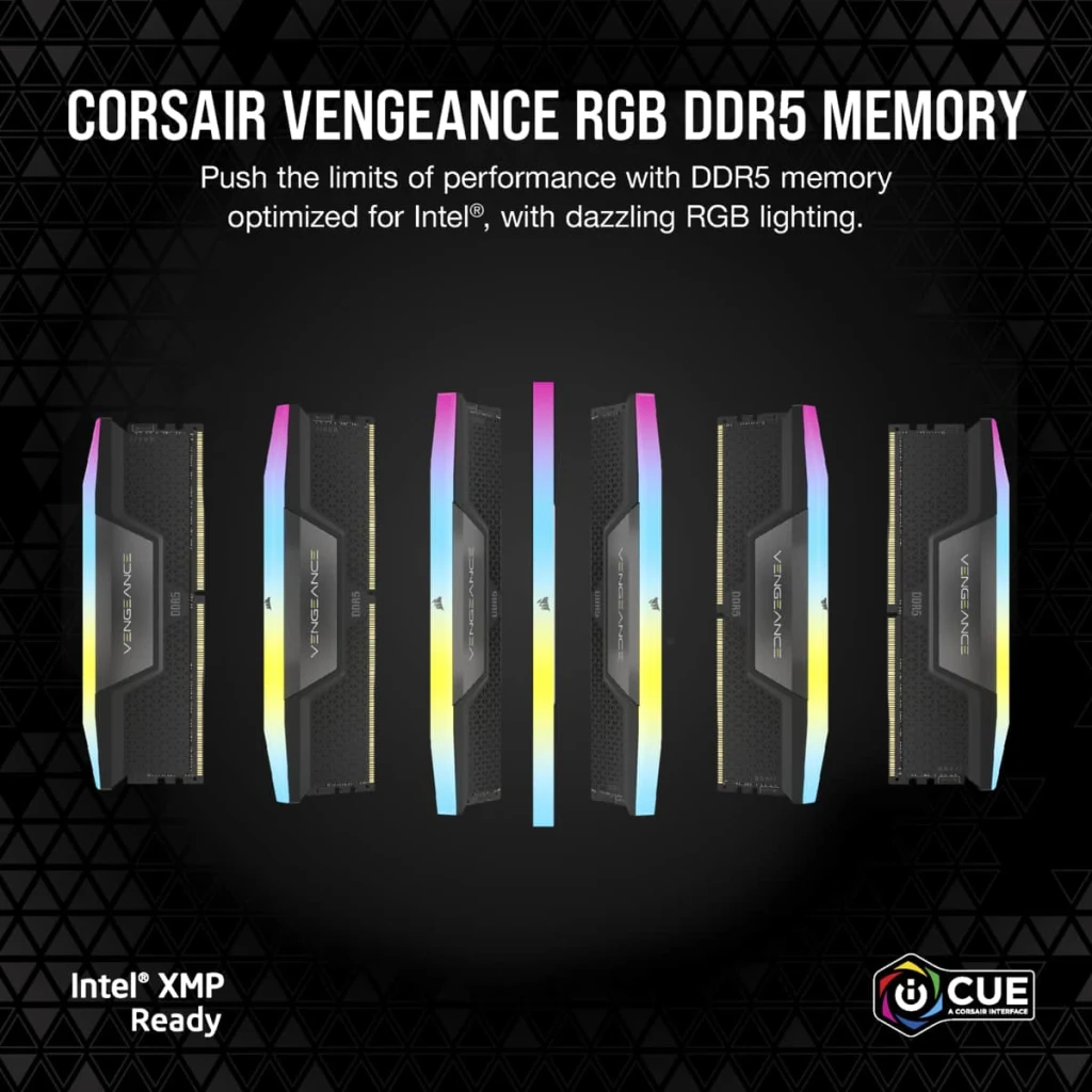CORSAIR Vengeance RGB Black 64GB Memory Kit - Black, 64GB (2x32GB) 6000MHz C40 DDR5 (CMH64GX5M2B6000C40) 3 CORSAIR Vengeance RGB Black 64GB Memory Kit - Black, 64GB (2x32GB) 6000MHz C40 DDR5 (CMH64GX5M2B6000C40) - Ảnh 3