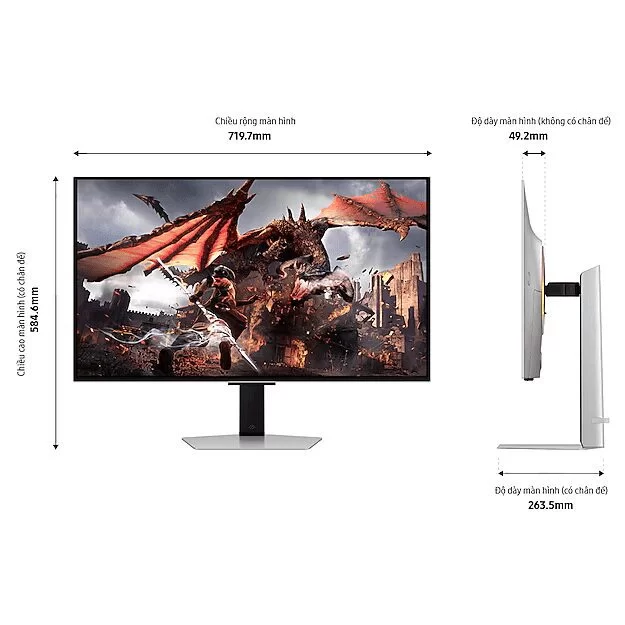 Samsung Odyssey OLED G8 G80SD LS32DG802SEXXV Gaming Monitor - 32 inch, OLED, 240Hz, 0.03ms, UHD 4K (3840 x 2160) 18 Samsung Odyssey OLED G8 G80SD LS32DG802SEXXV Gaming Monitor - 32 inch, OLED, 240Hz, 0.03ms, UHD 4K (3840 x 2160) - Ảnh 18