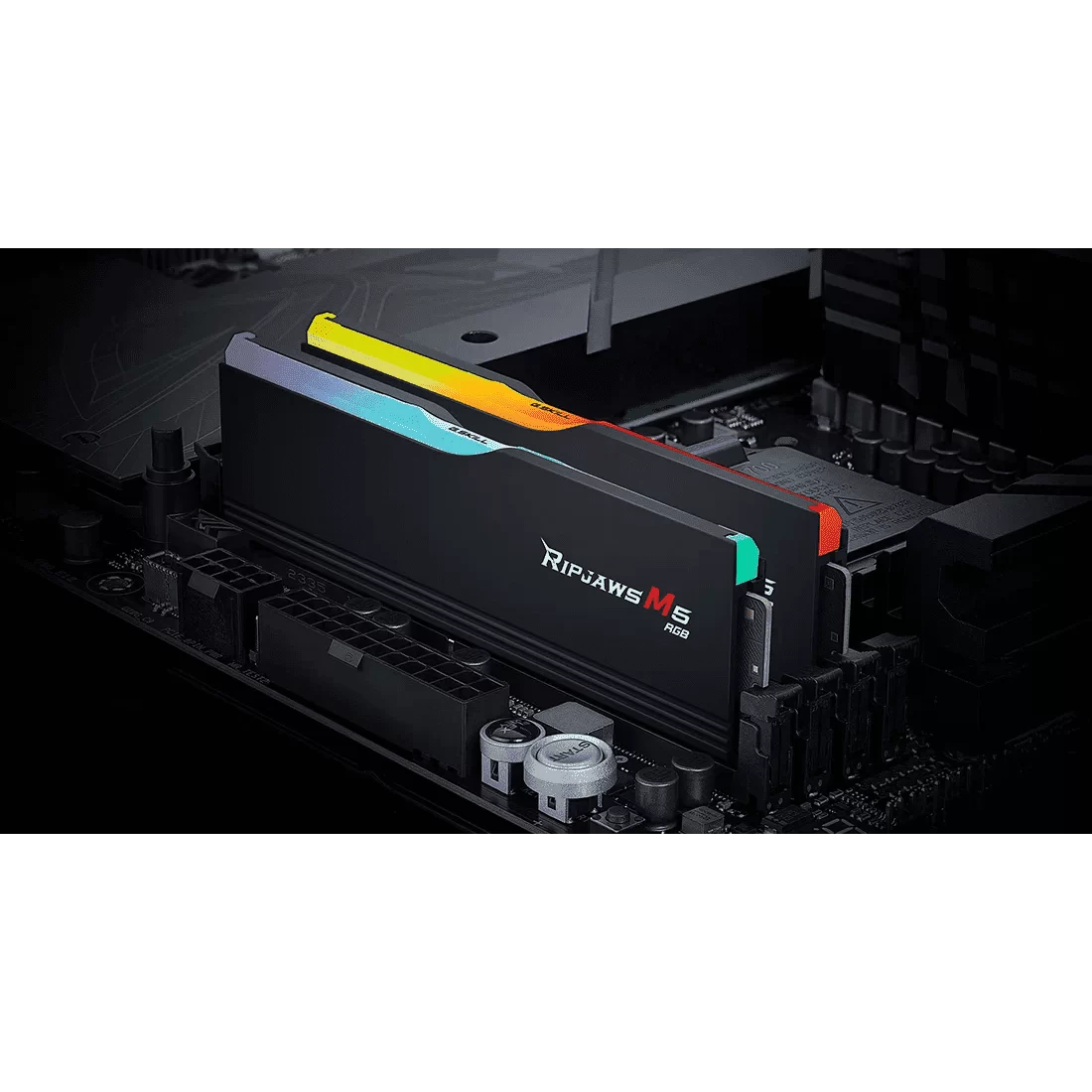 G.Skill Ripjaws M5 RGB Black 64GB (2x32GB) DDR5 Memory Kit - Intel XMP, 6000MHz CL32 (F5-6000J3238G32GX2-RM5RK) 3 G.Skill Ripjaws M5 RGB Black 64GB (2x32GB) DDR5 Memory Kit - Intel XMP, 6000MHz CL32 (F5-6000J3238G32GX2-RM5RK) - Ảnh 3