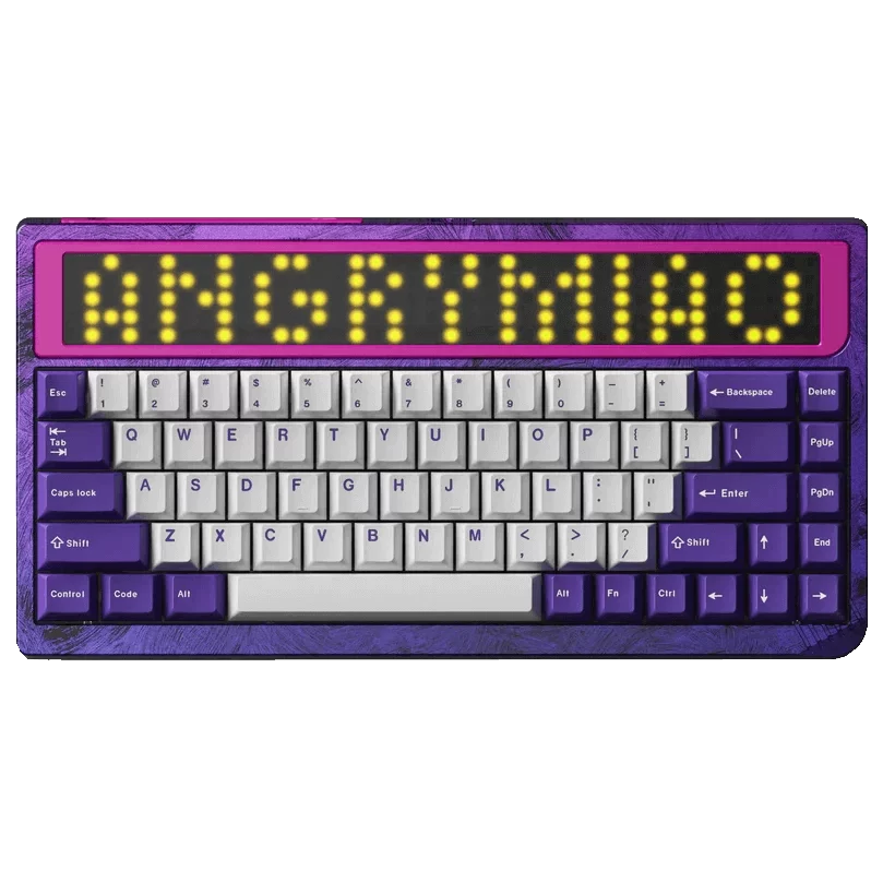 ANGRY MIAO AM 65 RGB Keyboard - Bundle - Violet Fury - 65%, Leaf Spring Mounting, 3 modes, 10000mAh battery, DIY LED Screen 1 ANGRY MIAO AM 65 RGB Keyboard - Bundle - Violet Fury - 65%, Leaf Spring Mounting, 3 modes, 10000mAh battery, DIY LED Screen