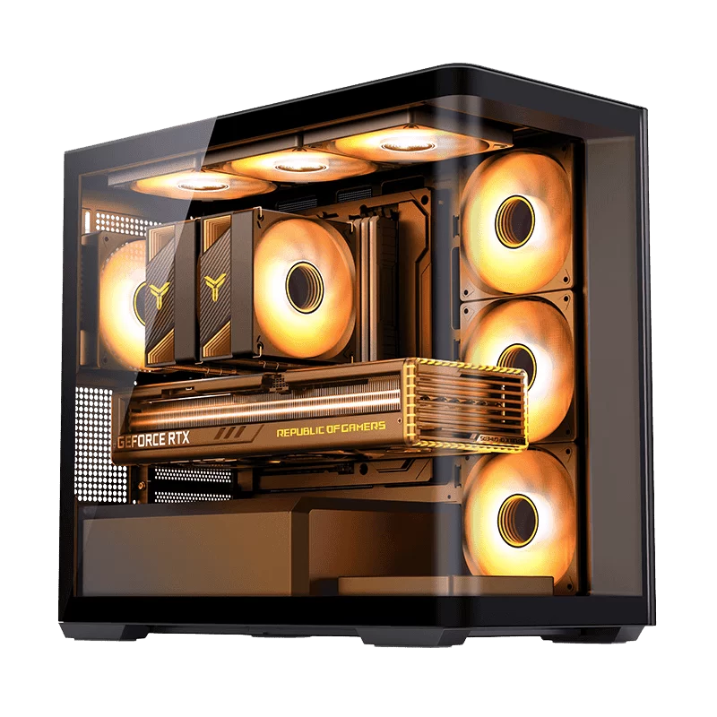 Jonsbo D300 Black Micro-ATX Tower Case - One-Piece Glass Panel AO270 Deg View, MATX Back Plug-in BTF Motherboard, Support 360 AIO 1 Jonsbo D300 Black Micro-ATX Tower Case - One-Piece Glass Panel AO270 Deg View, MATX Back Plug-in BTF Motherboard, Support 360 AIO