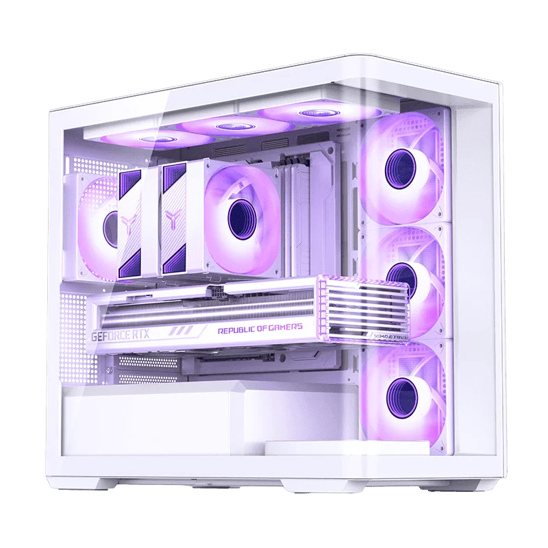 Jonsbo D300 White Micro-ATX Tower Case - One-Piece Glass Panel AO270 Deg View, MATX Back Plug-in BTF Motherboard, Support 360 AIO 1 Jonsbo D300 White Micro-ATX Tower Case - One-Piece Glass Panel AO270 Deg View, MATX Back Plug-in BTF Motherboard, Support 360 AIO