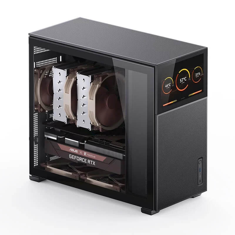 Jonsbo D41 MESH SCREEN Black ATX Mid Tower Case - Sub HD-LCD Display,Support GPU RTX 4090 + 360 AIO + ATX Power 7 Jonsbo D41 MESH SCREEN Black ATX Mid Tower Case - Sub HD-LCD Display,Support GPU RTX 4090 + 360 AIO + ATX Power - Ảnh 7