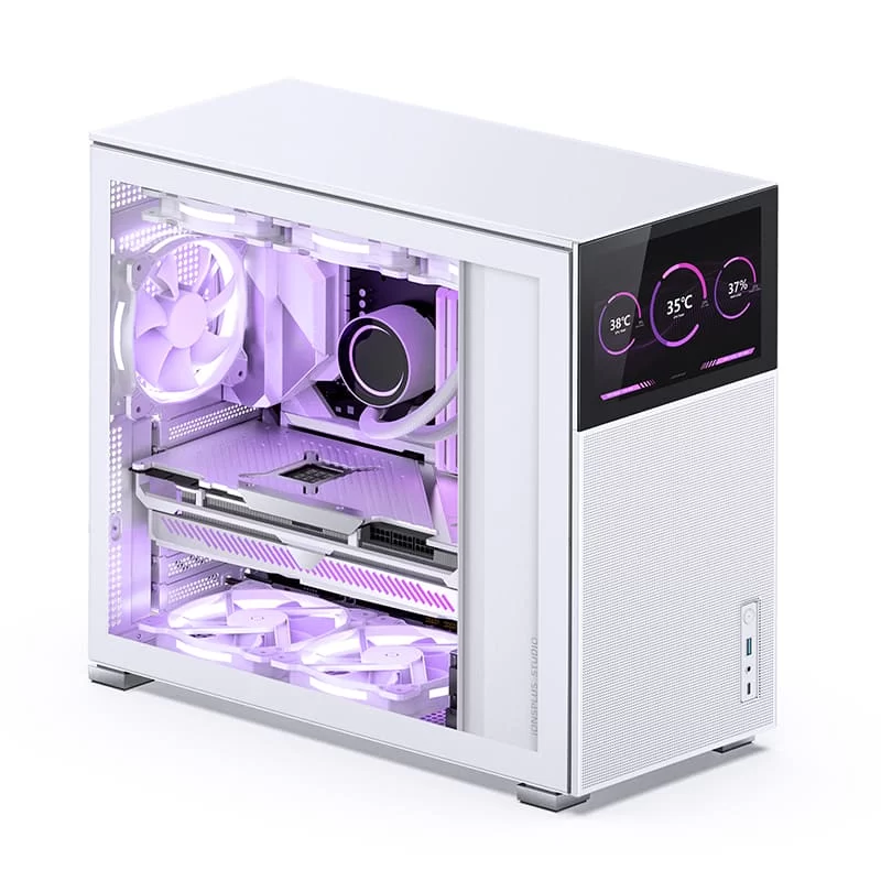 Jonsbo D41 MESH SCREEN White ATX Mid Tower Case - Sub HD-LCD Display,Support GPU RTX 4090 + 360 AIO + ATX Power 3 Jonsbo D41 MESH SCREEN White ATX Mid Tower Case - Sub HD-LCD Display,Support GPU RTX 4090 + 360 AIO + ATX Power - Ảnh 3