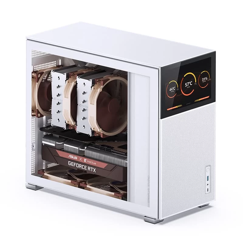 Jonsbo D41 MESH SCREEN White ATX Mid Tower Case - Sub HD-LCD Display,Support GPU RTX 4090 + 360 AIO + ATX Power 4 Jonsbo D41 MESH SCREEN White ATX Mid Tower Case - Sub HD-LCD Display,Support GPU RTX 4090 + 360 AIO + ATX Power - Ảnh 4