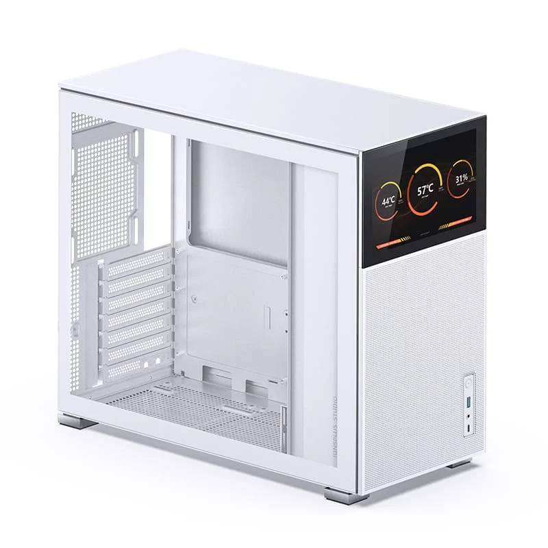 Jonsbo D41 MESH SCREEN White ATX Mid Tower Case - Sub HD-LCD Display,Support GPU RTX 4090 + 360 AIO + ATX Power 6 Jonsbo D41 MESH SCREEN White ATX Mid Tower Case - Sub HD-LCD Display,Support GPU RTX 4090 + 360 AIO + ATX Power - Ảnh 6
