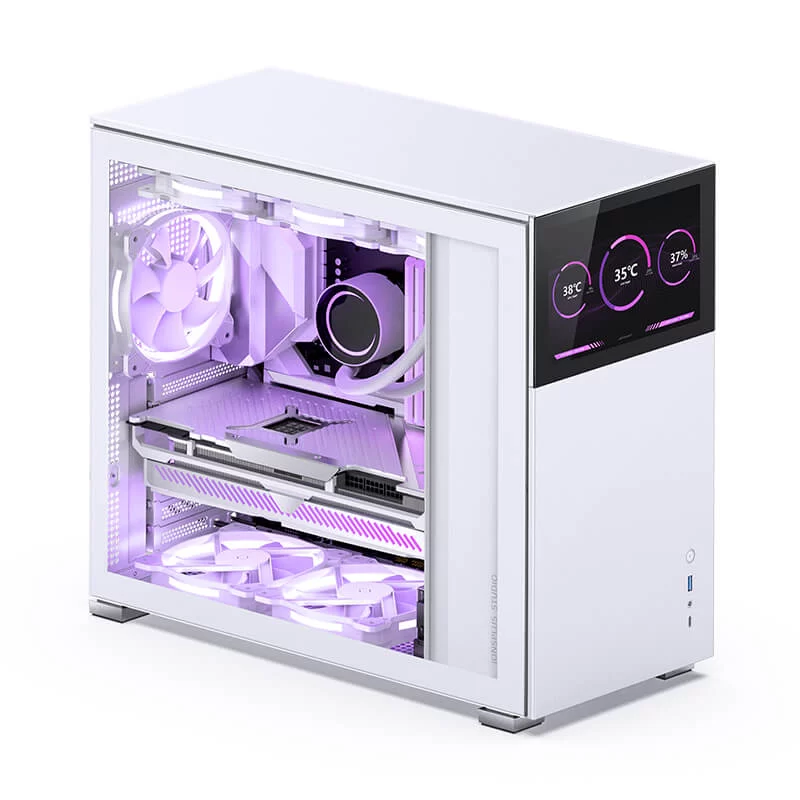 Jonsbo D41 STD SCREEN White ATX Mid Tower Case - Sub HD-LCD Display,Support GPU RTX 4090 + 360 AIO + ATX Power 3 Jonsbo D41 STD SCREEN White ATX Mid Tower Case - Sub HD-LCD Display,Support GPU RTX 4090 + 360 AIO + ATX Power - Ảnh 3