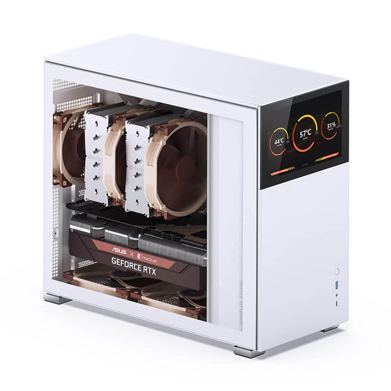 Jonsbo D41 STD SCREEN White ATX Mid Tower Case - Sub HD-LCD Display,Support GPU RTX 4090 + 360 AIO + ATX Power 4 Jonsbo D41 STD SCREEN White ATX Mid Tower Case - Sub HD-LCD Display,Support GPU RTX 4090 + 360 AIO + ATX Power - Ảnh 4