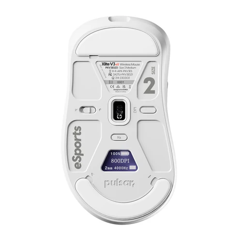 Pulsar Xlite V3 eS Wireless Gaming White Edition (Dongle 4K Polling Rate included) Mouse - Medium Size, OLED screen 5 Pulsar Xlite V3 eS Wireless Gaming White Edition (Dongle 4K Polling Rate included) Mouse - Medium Size, OLED screen - Ảnh 5