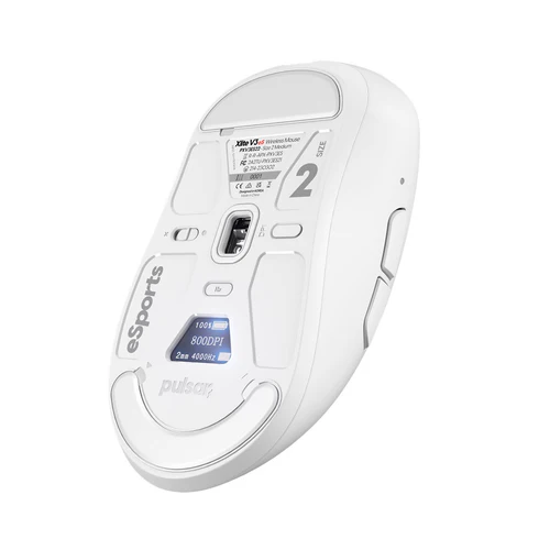 Pulsar Xlite V3 eS Wireless Gaming White Edition (Dongle 4K Polling Rate included) Mouse - Medium Size, OLED screen 7 Pulsar Xlite V3 eS Wireless Gaming White Edition (Dongle 4K Polling Rate included) Mouse - Medium Size, OLED screen - Ảnh 7