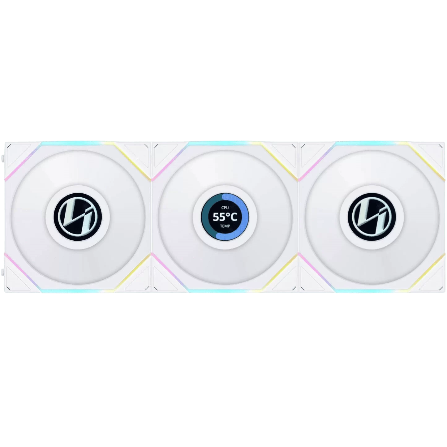 Lian Li UNI FAN TL LCD 120 Triple White Fan (12TLLCD3W) - 3x 120mm fans, 1x UNI FAN Controller Cable (P-7P) 1 Lian Li UNI FAN TL LCD 120 Triple White Fan (12TLLCD3W) - 3x 120mm fans, 1x UNI FAN Controller Cable (P-7P)