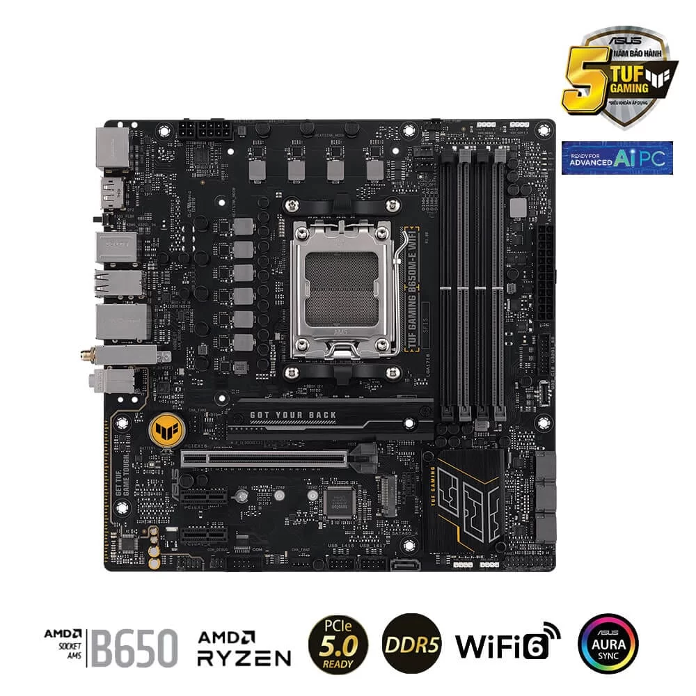 ASUS TUF GAMING B650M-E WIFI Mainboard 6 ASUS TUF GAMING B650M-E WIFI Mainboard - Ảnh 6