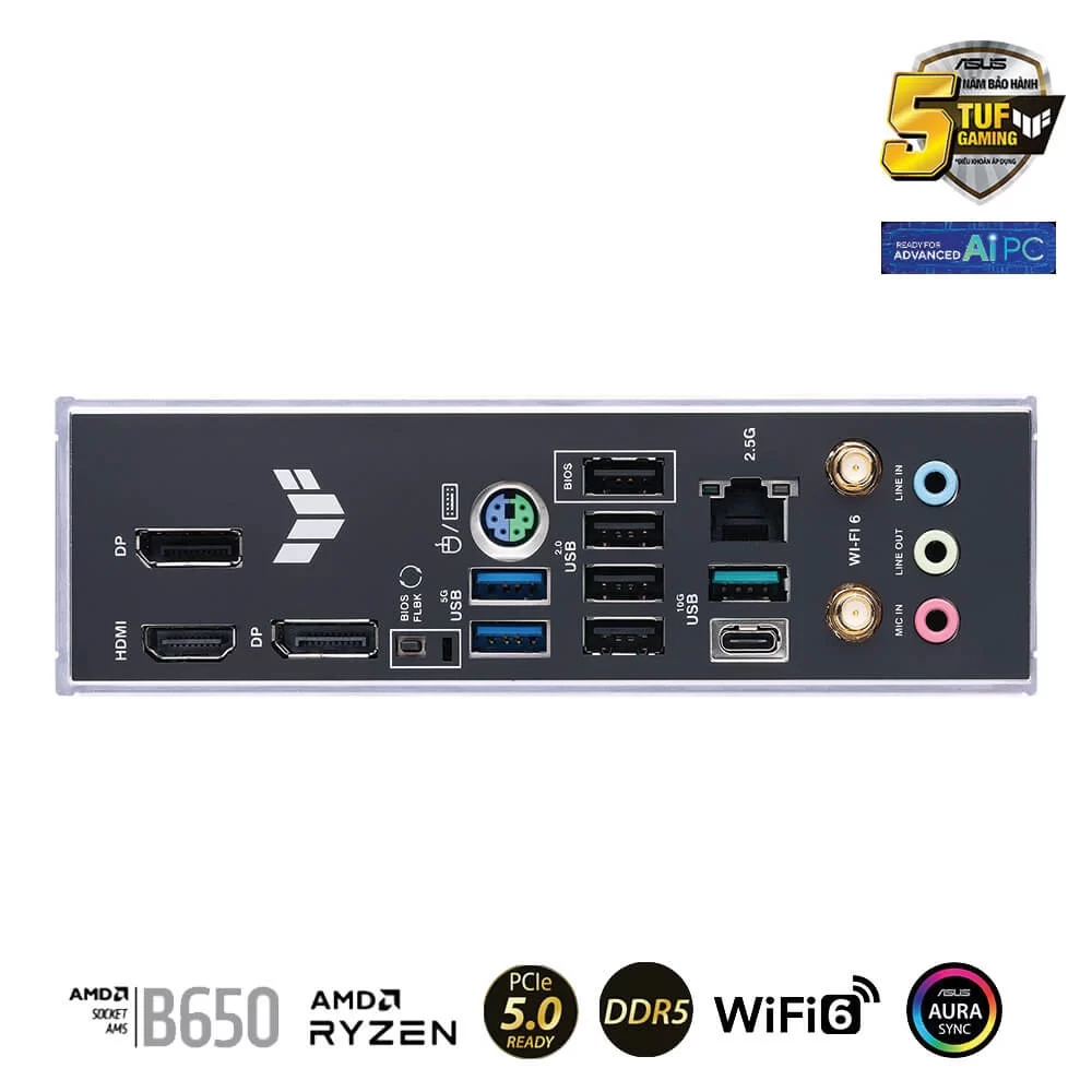 ASUS TUF GAMING B650M-E WIFI Mainboard 3 ASUS TUF GAMING B650M-E WIFI Mainboard - Ảnh 3