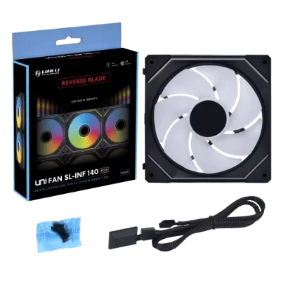 Lian Li UNI FAN SL-INF 140 Reverse Blade Single Black Fan (14RSLIN1B BLACK) - 1x 140mm, no Controller included 8 Lian Li UNI FAN SL-INF 140 Reverse Blade Single Black Fan (14RSLIN1B BLACK) - 1x 140mm, no Controller included - Ảnh 8