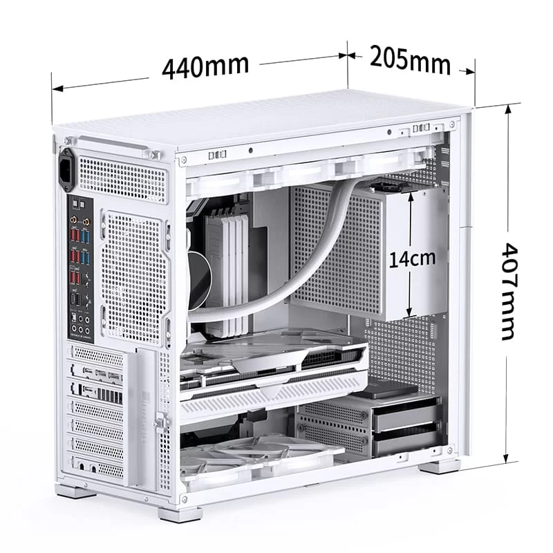 Jonsbo D41 MESH White ATX Mid Tower Case - Support GPU RTX 4090 + 360 AIO + ATX Power 6 Jonsbo D41 MESH White ATX Mid Tower Case - Support GPU RTX 4090 + 360 AIO + ATX Power - Ảnh 6