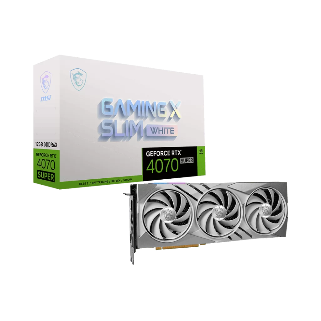 MSI GeForce RTX 4070 SUPER 12G GAMING X SLIM WHITE Graphics Card 1 MSI GeForce RTX 4070 SUPER 12G GAMING X SLIM WHITE Graphics Card