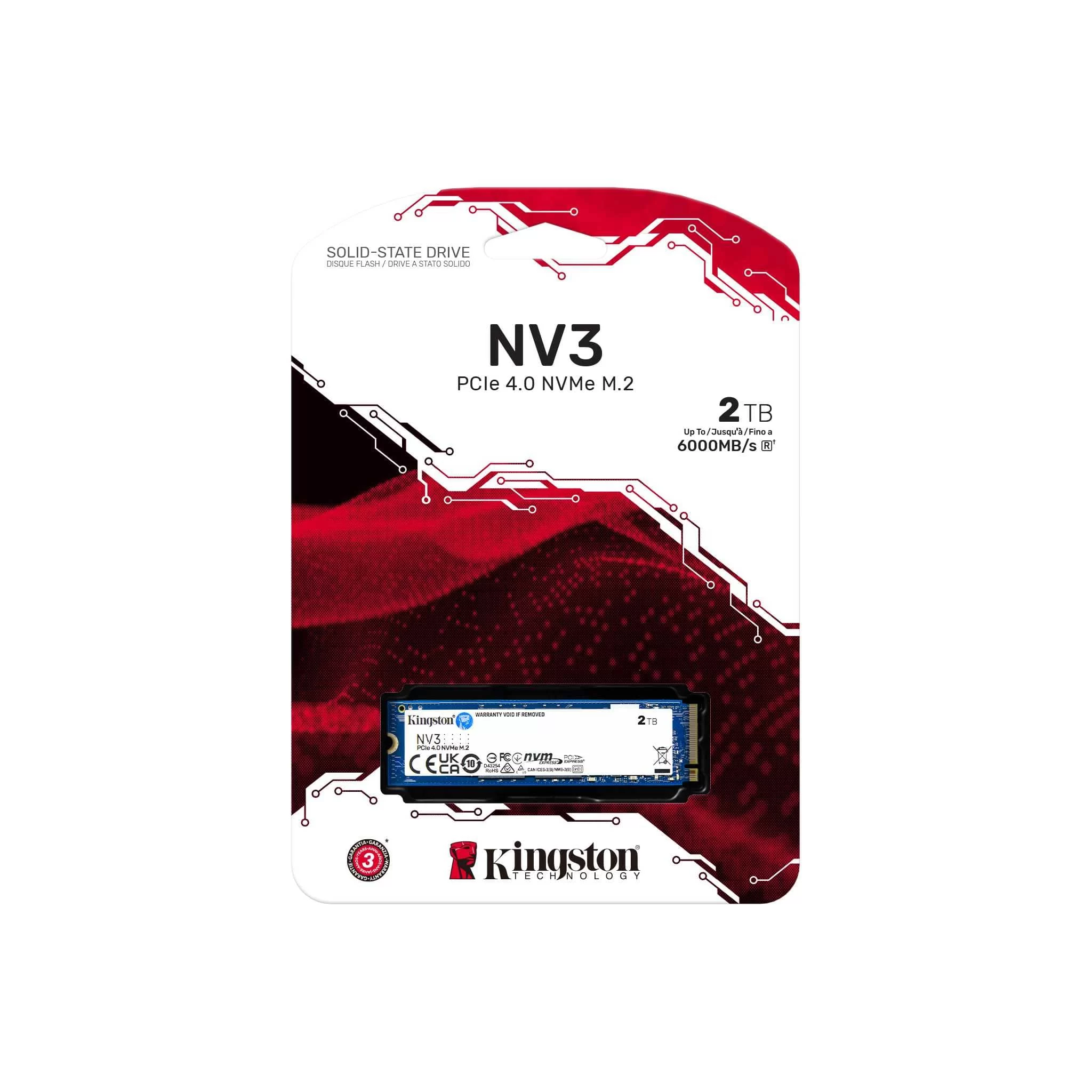 Kingston NV3 2TB (SNV3S/2000G) SSD – M.2 2280, PCIe Gen 4.0 x4 NVMe 1.4 3 Kingston NV3 2TB (SNV3S/2000G) SSD – M.2 2280, PCIe Gen 4.0 x4 NVMe 1.4 - Ảnh 3