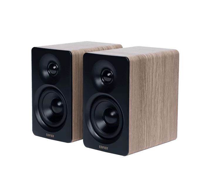 Edifier M60 Classic Oak 2.0 Compact Bookshelf Speakers - 66W (RMS) total, Bluetooth V5.3, USB-C, AUX inputs